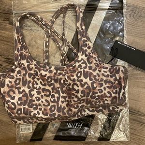 Carbon38 strappy bra in soft cheetah print xs